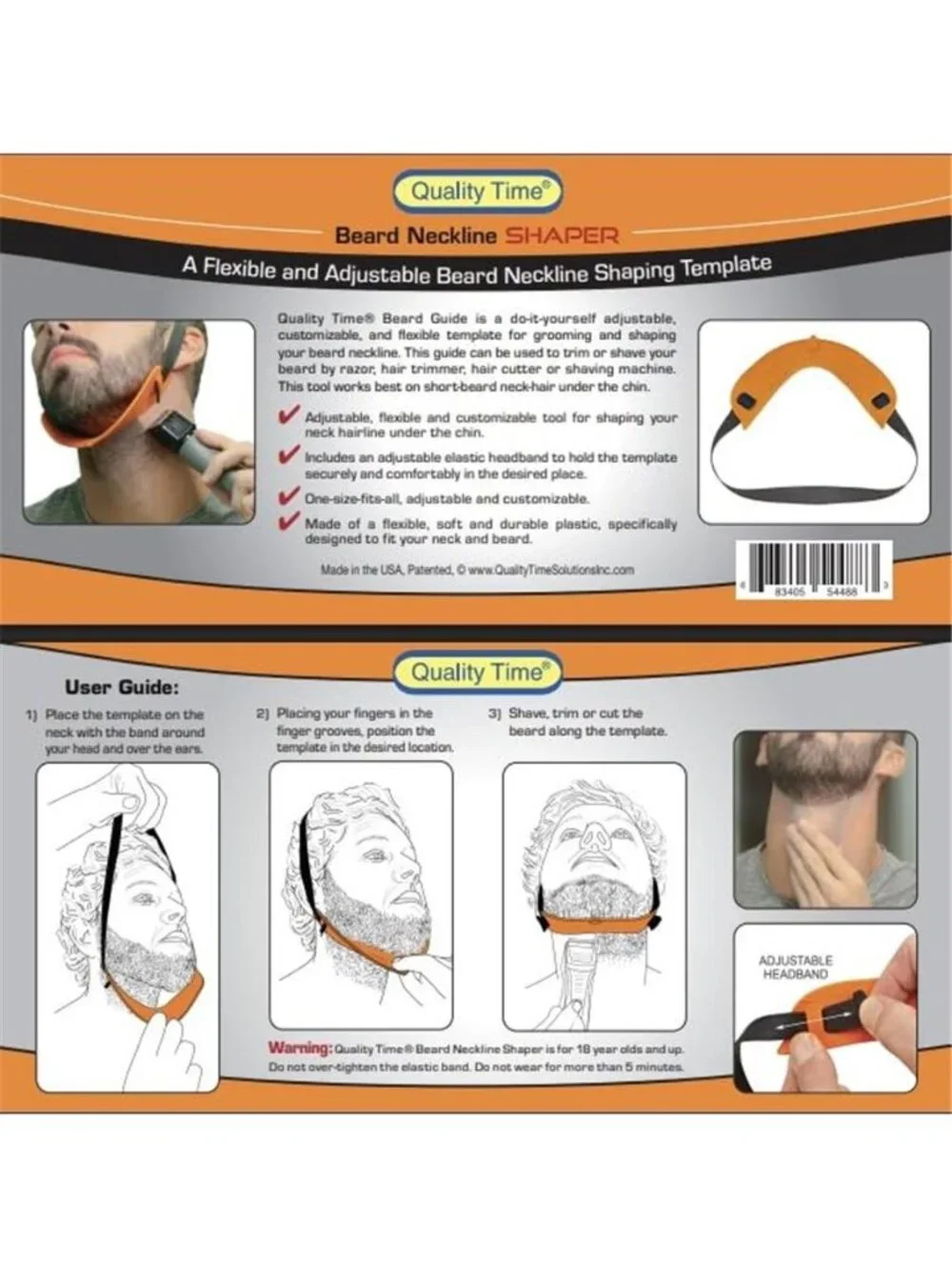 Beard Neckline Shaper Guide: the Original Premium Hands-Free,